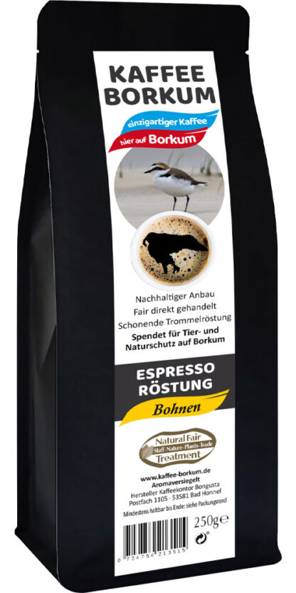 Packung Kaffee Borkum Espresso Bohnen